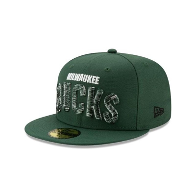 Sapca New Era Milwaukee Bucks NBA Raised Threads 59FIFTY Fitted - Verzi